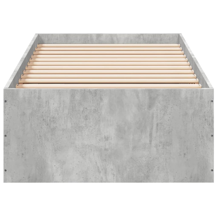 Bedframe bewerkt hout betongrijs 100x200 cm