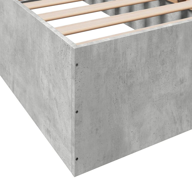 Bedframe bewerkt hout betongrijs 100x200 cm