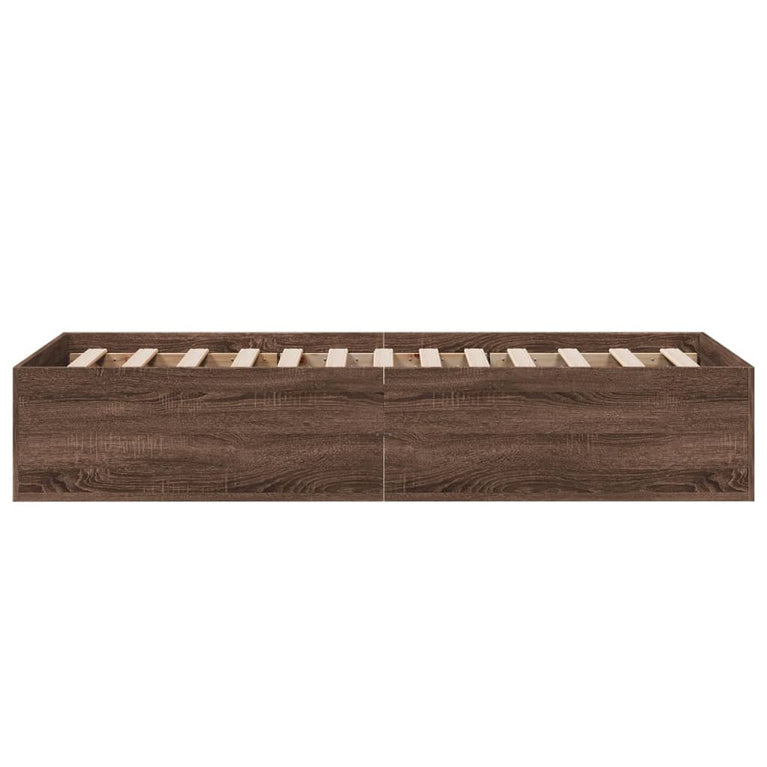 Bedframe bewerkt hout bruin eikenkleur 100x200 cm