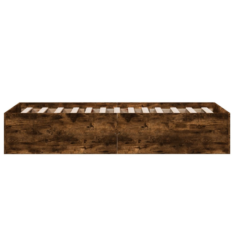 Bedframe bewerkt hout gerookt eikenkleurig 90x200 cm