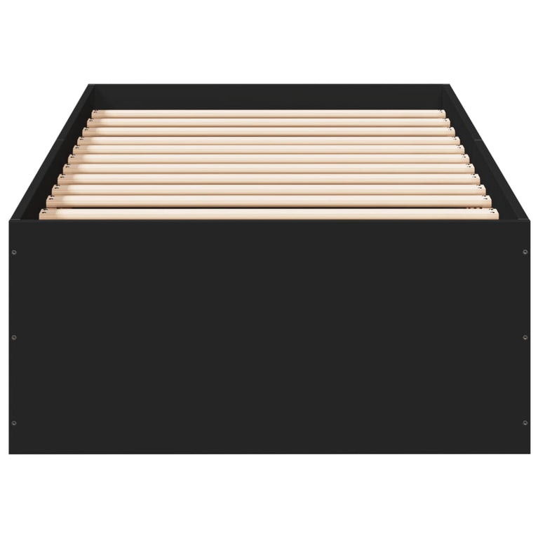 Bedframe bewerkt hout zwart 90x190 cm