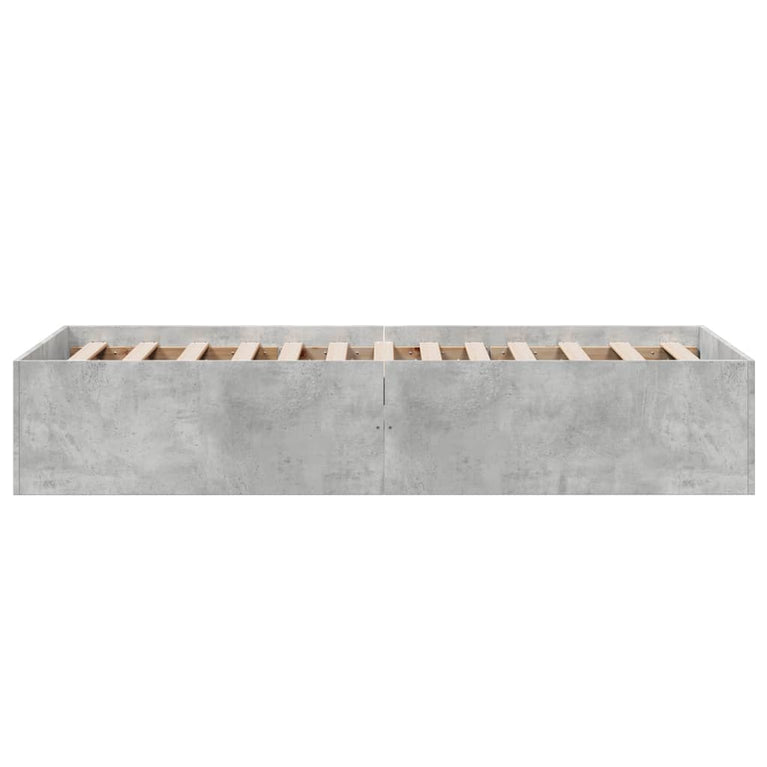Bedframe bewerkt hout betongrijs 90x190 cm