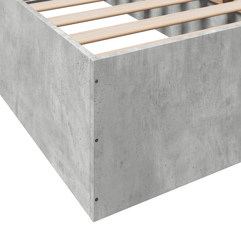 Bedframe bewerkt hout betongrijs 90x190 cm