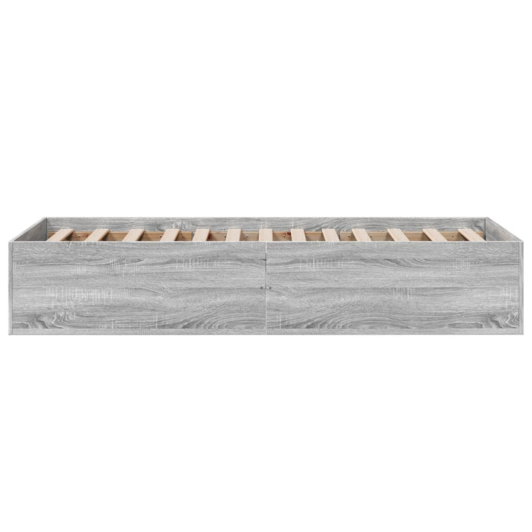 Bedframe bewerkt hout grijs sonoma eikenkleurig 90x190 cm