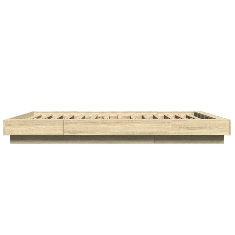 Bedframe met LED-verlichting sonoma eikenkleurig 140x200 cm