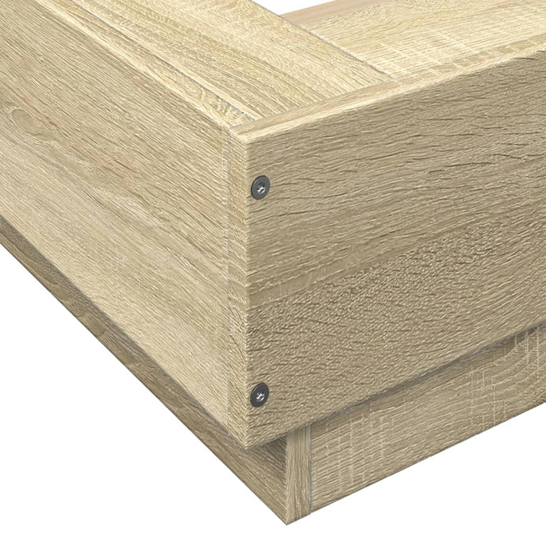 Bedframe met LED-verlichting sonoma eikenkleurig 140x200 cm