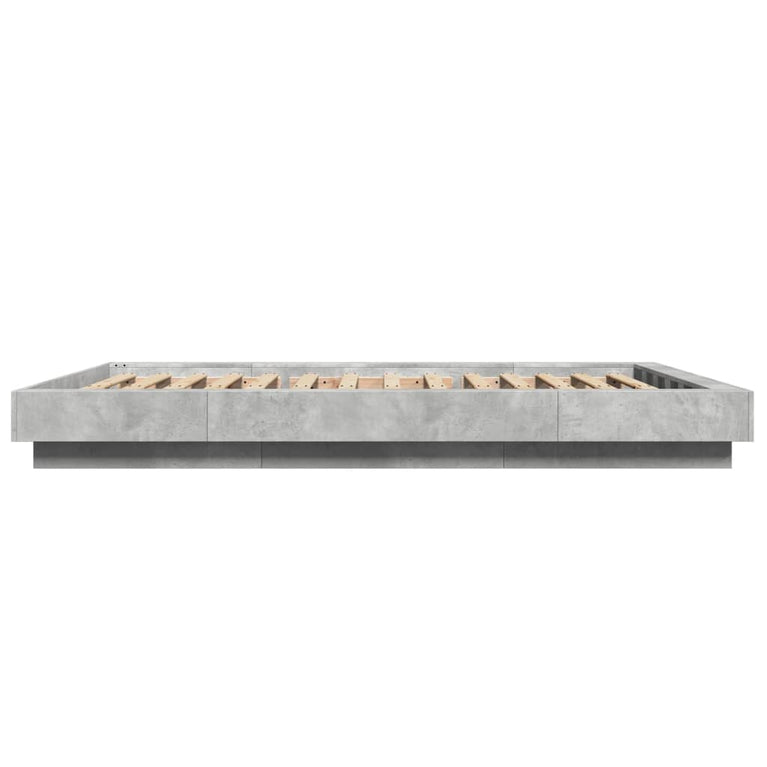 Bedframe bewerkt hout betongrijs 120x200 cm