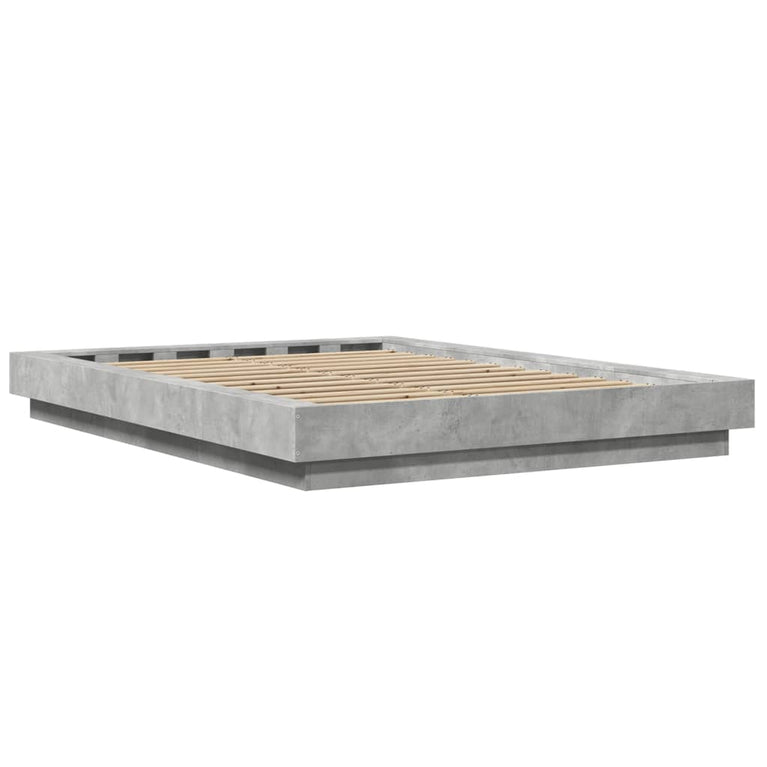 Bedframe bewerkt hout betongrijs 120x200 cm