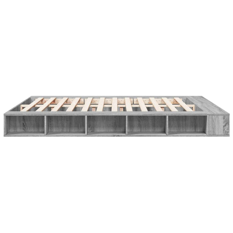 Bedframe bewerkt hout grijs sonoma eikenkleurig 200x200 cm
