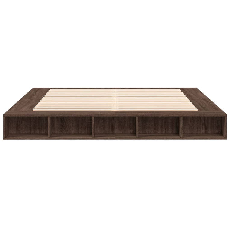 Bedframe bewerkt hout bruin eikenkleur 200x200 cm