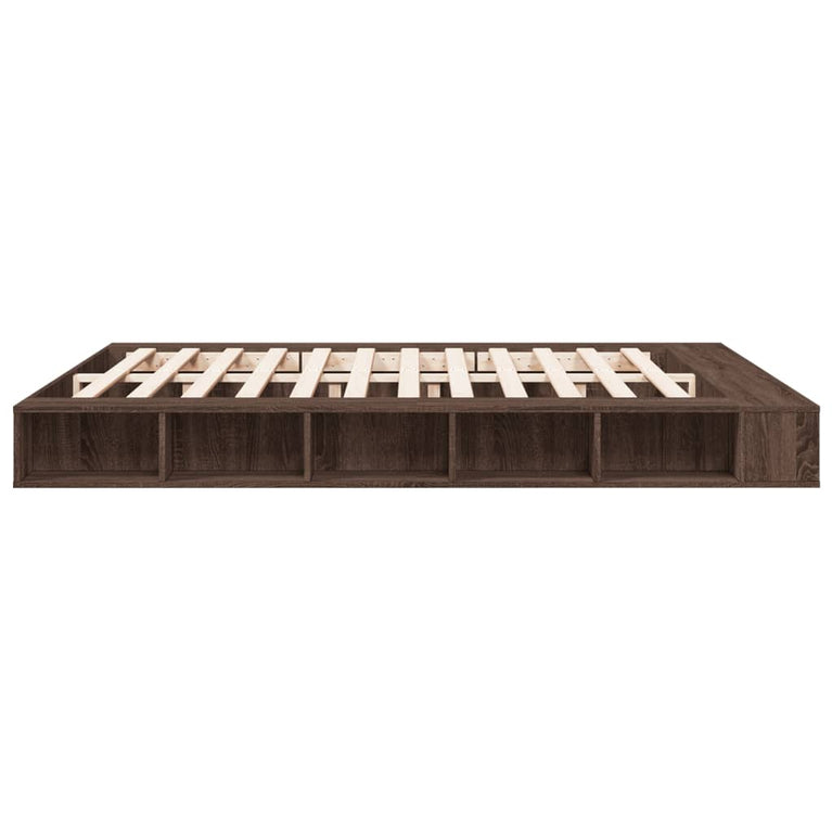 Bedframe bewerkt hout bruin eikenkleur 200x200 cm