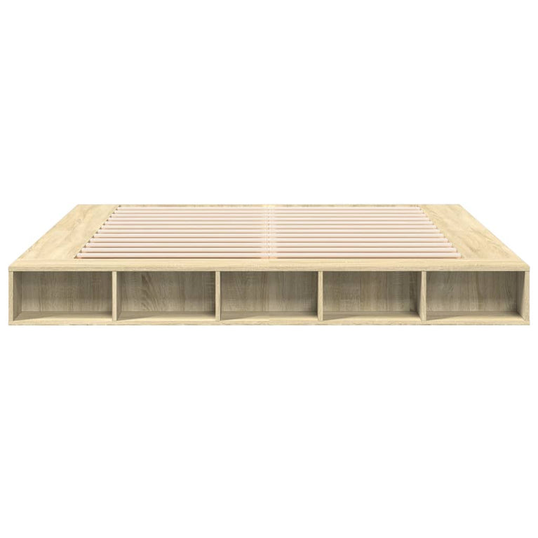Bedframe bewerkt hout sonoma eikenkleurig 180x200 cm