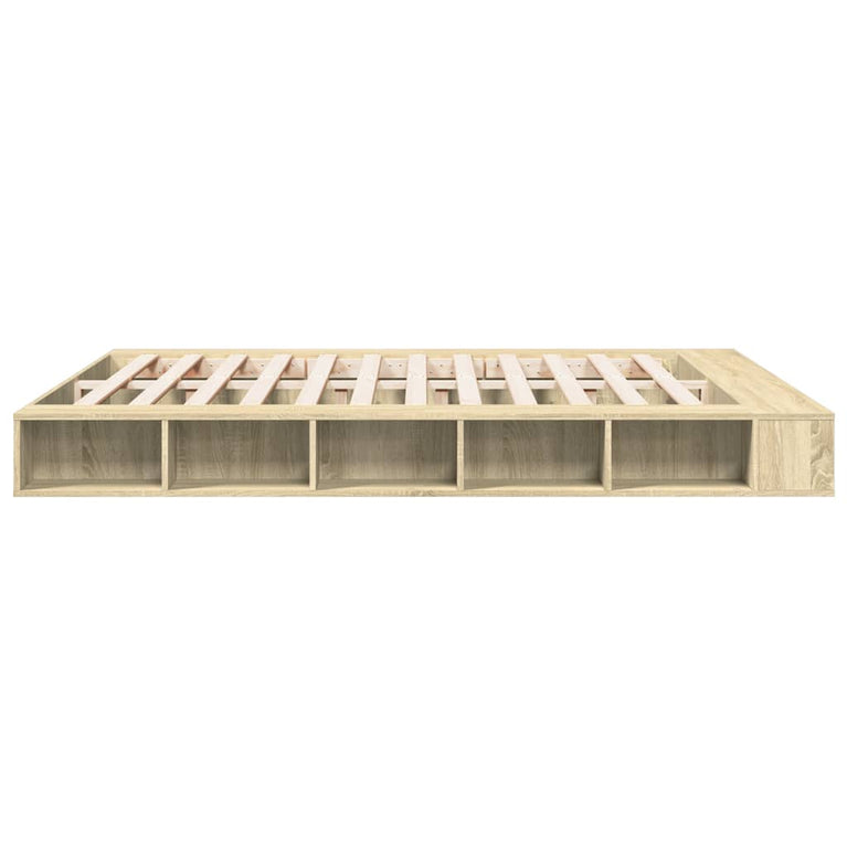 Bedframe bewerkt hout sonoma eikenkleurig 180x200 cm