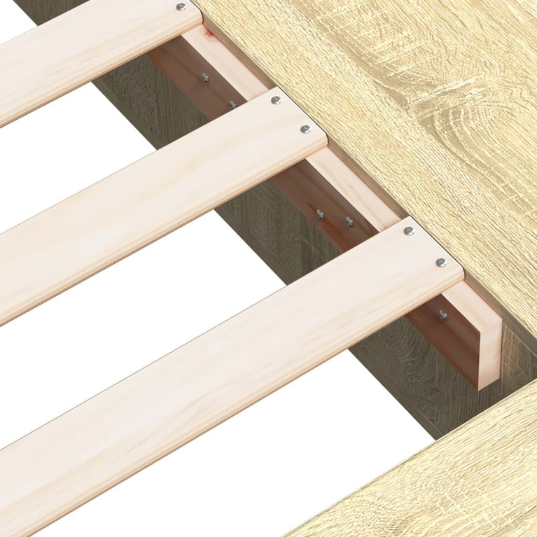 Bedframe bewerkt hout sonoma eikenkleurig 180x200 cm