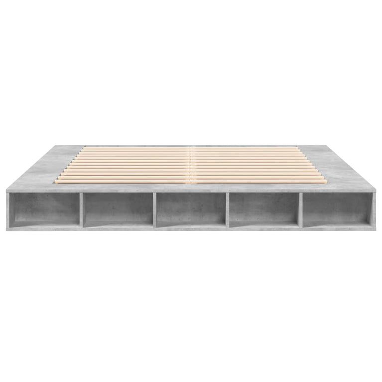 Bedframe bewerkt hout betongrijs 180x200 cm