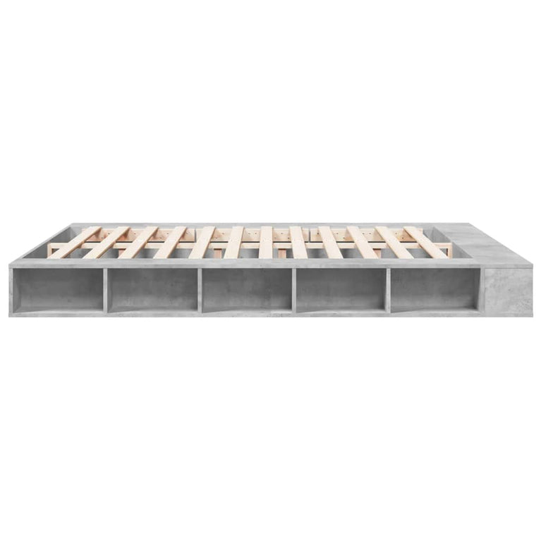 Bedframe bewerkt hout betongrijs 180x200 cm