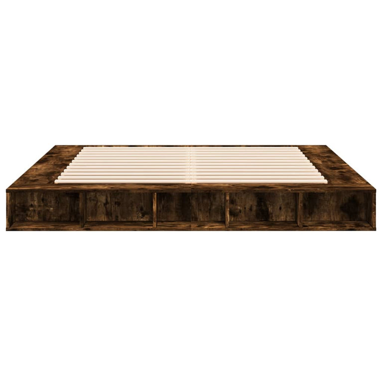 Bedframe bewerkt hout gerookt eikenkleurig 180x200 cm