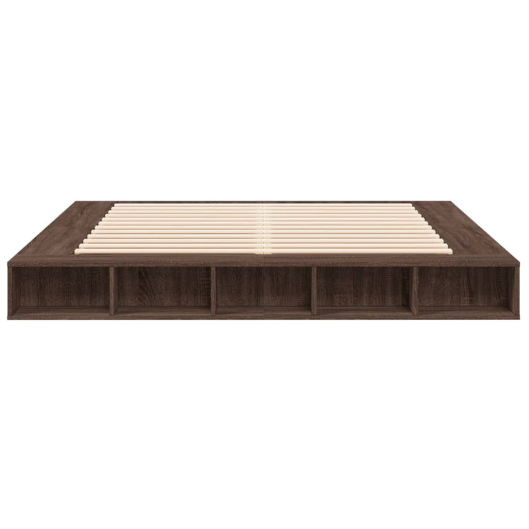 Bedframe bewerkt hout bruin eikenkleur 180x200 cm
