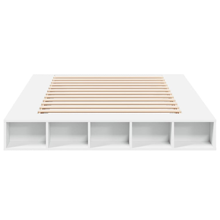 Bedframe bewerkt hout wit 160x200 cm