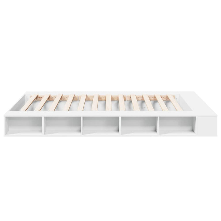 Bedframe bewerkt hout wit 160x200 cm
