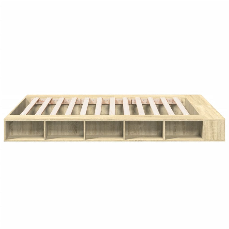 Bedframe bewerkt hout sonoma eikenkleurig 160x200 cm