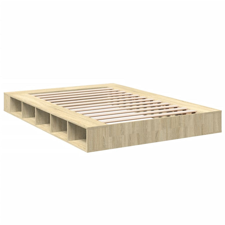 Bedframe bewerkt hout sonoma eikenkleurig 160x200 cm