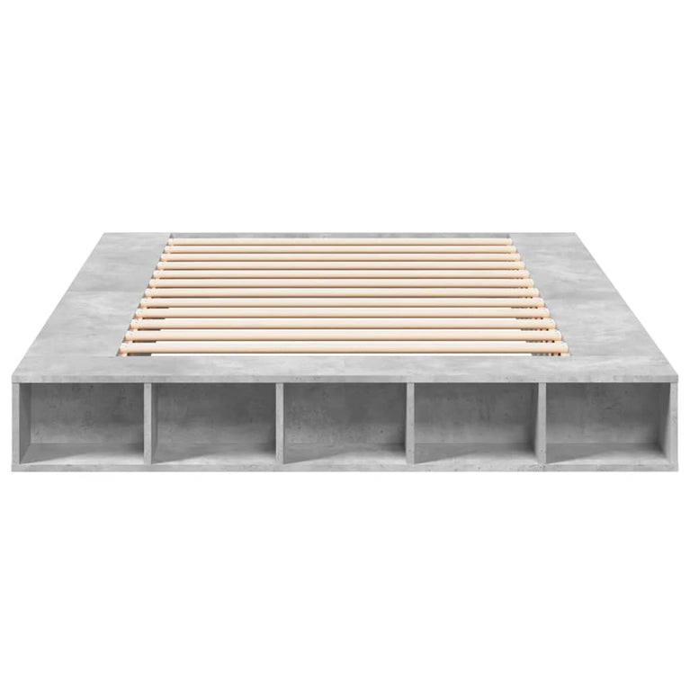 Bedframe bewerkt hout betongrijs 160x200 cm