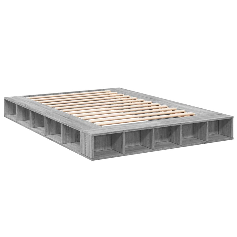 Bedframe bewerkt hout grijs sonoma eikenkleurig 160x200 cm