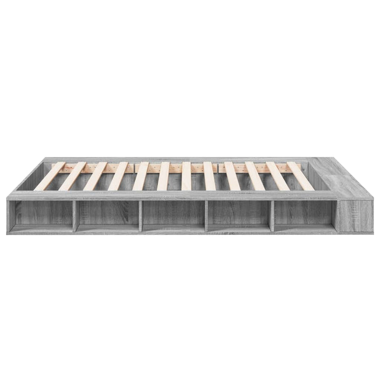 Bedframe bewerkt hout grijs sonoma eikenkleurig 160x200 cm