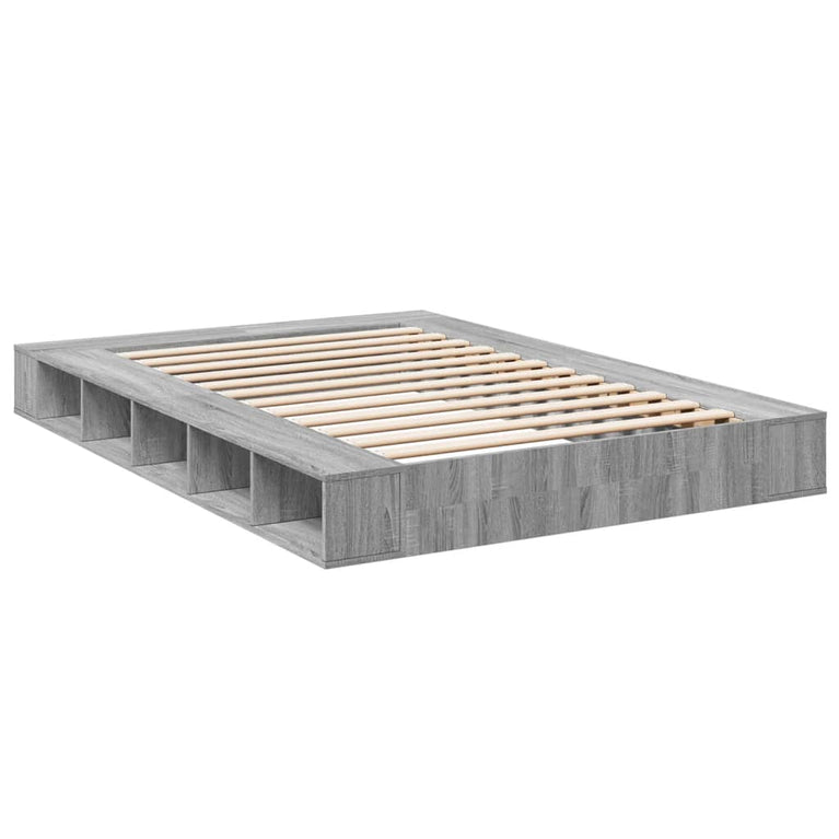 Bedframe bewerkt hout grijs sonoma eikenkleurig 160x200 cm