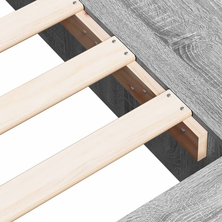 Bedframe bewerkt hout grijs sonoma eikenkleurig 160x200 cm