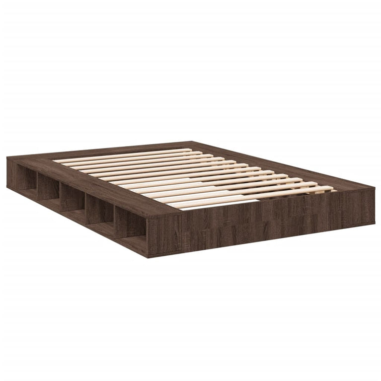Bedframe bewerkt hout bruin eikenkleur 160x200 cm