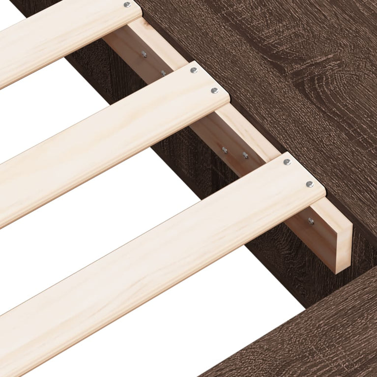 Bedframe bewerkt hout bruin eikenkleur 160x200 cm