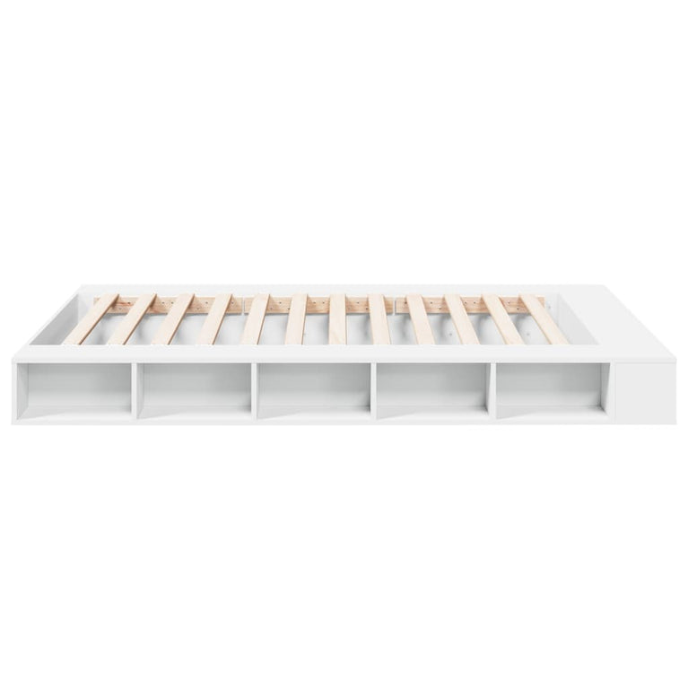 Bedframe bewerkt hout wit 150x200 cm