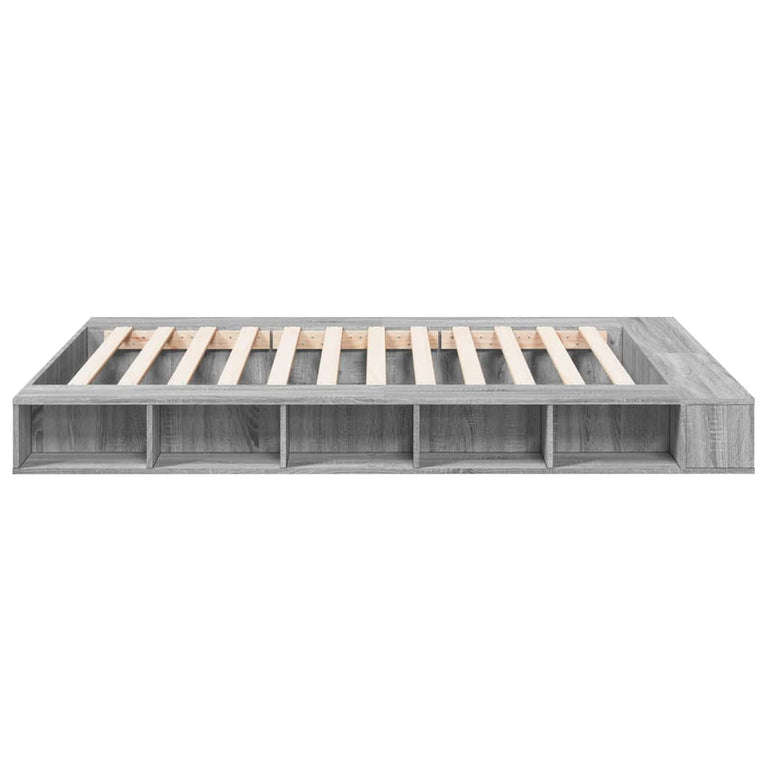 Bedframe bewerkt hout grijs sonoma eikenkleurig 150x200 cm