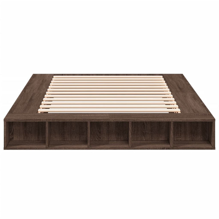 Bedframe bewerkt hout bruin eikenkleur 150x200 cm