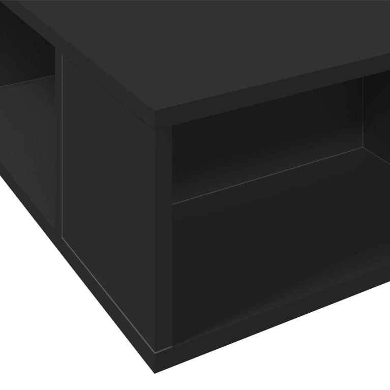 Bedframe bewerkt hout zwart 140x200 cm