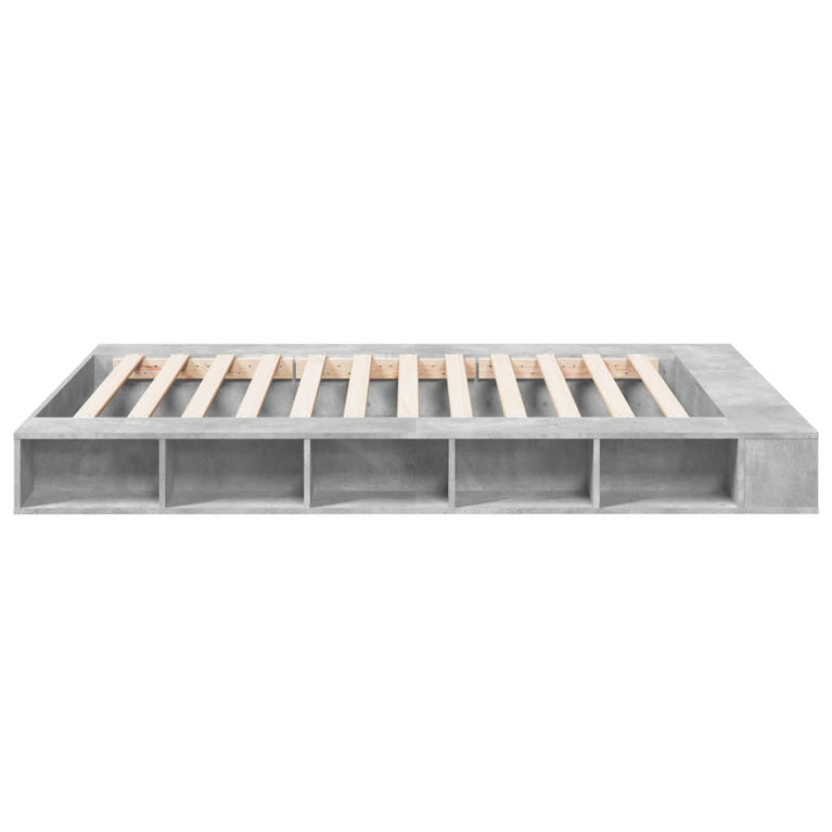 Bedframe bewerkt hout betongrijs 140x200 cm