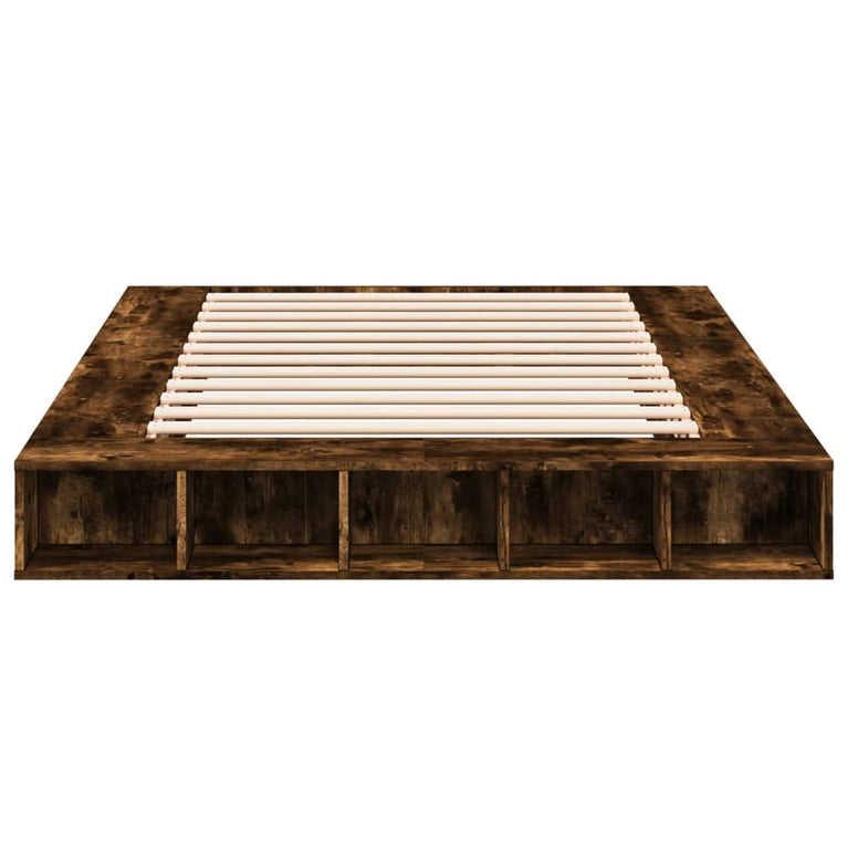 Bedframe bewerkt hout gerookt eikenkleurig 140x200 cm