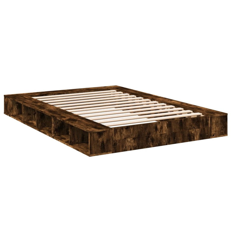 Bedframe bewerkt hout gerookt eikenkleurig 140x200 cm