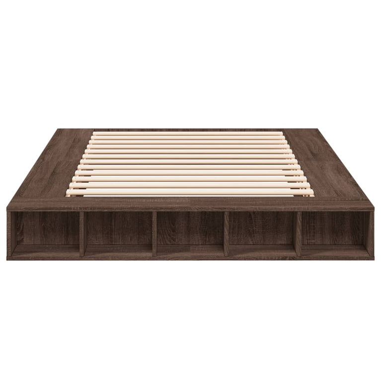 Bedframe bewerkt hout bruin eikenkleur 140x200 cm