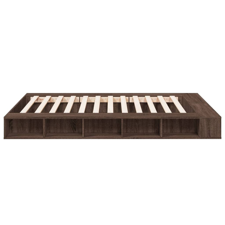 Bedframe bewerkt hout bruin eikenkleur 140x200 cm