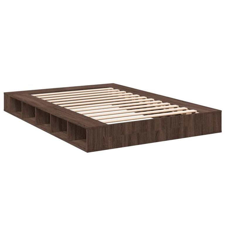 Bedframe bewerkt hout bruin eikenkleur 140x200 cm