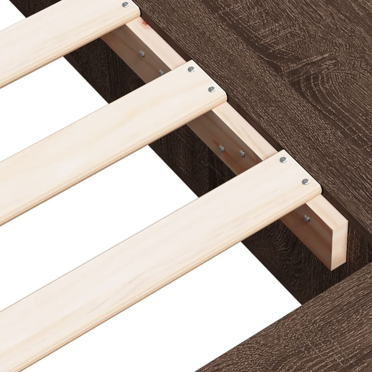 Bedframe bewerkt hout bruin eikenkleur 140x200 cm