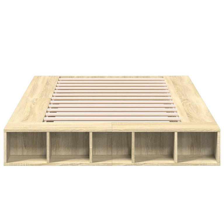 Bedframe bewerkt hout sonoma eikenkleurig 120x200 cm