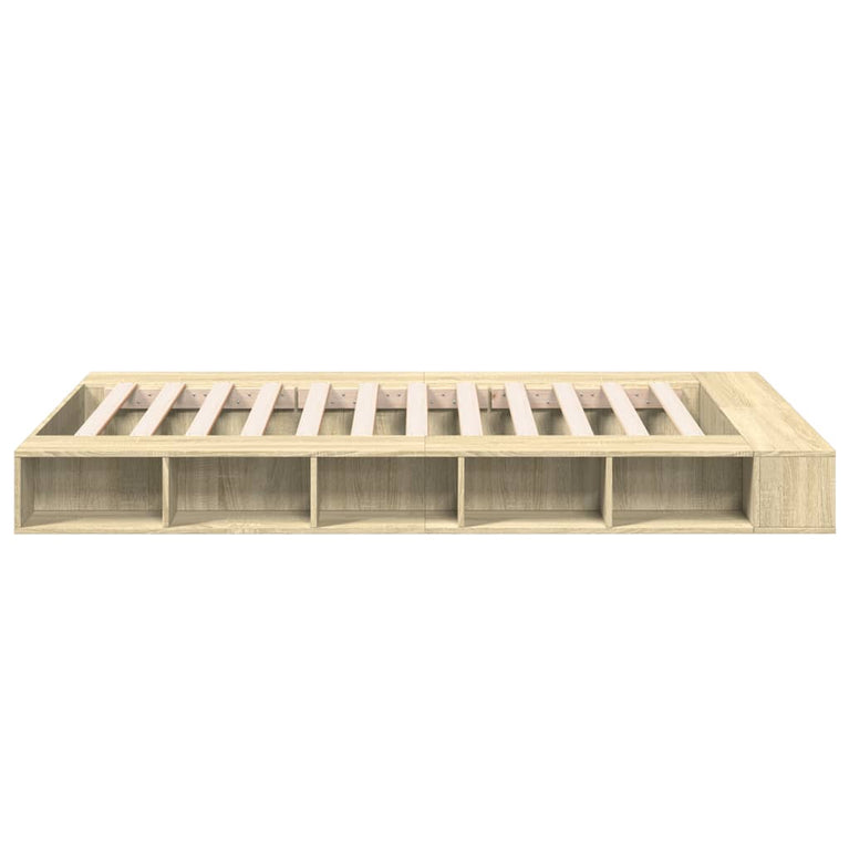 Bedframe bewerkt hout sonoma eikenkleurig 120x200 cm