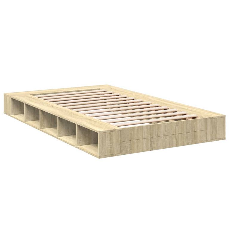 Bedframe bewerkt hout sonoma eikenkleurig 120x200 cm