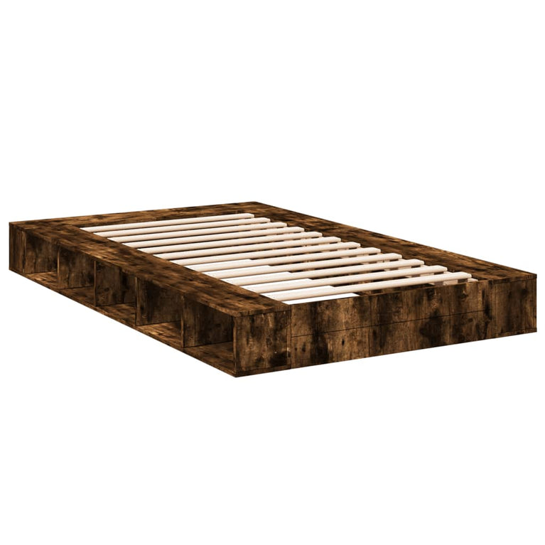 Bedframe bewerkt hout gerookt eikenkleurig 120x200 cm