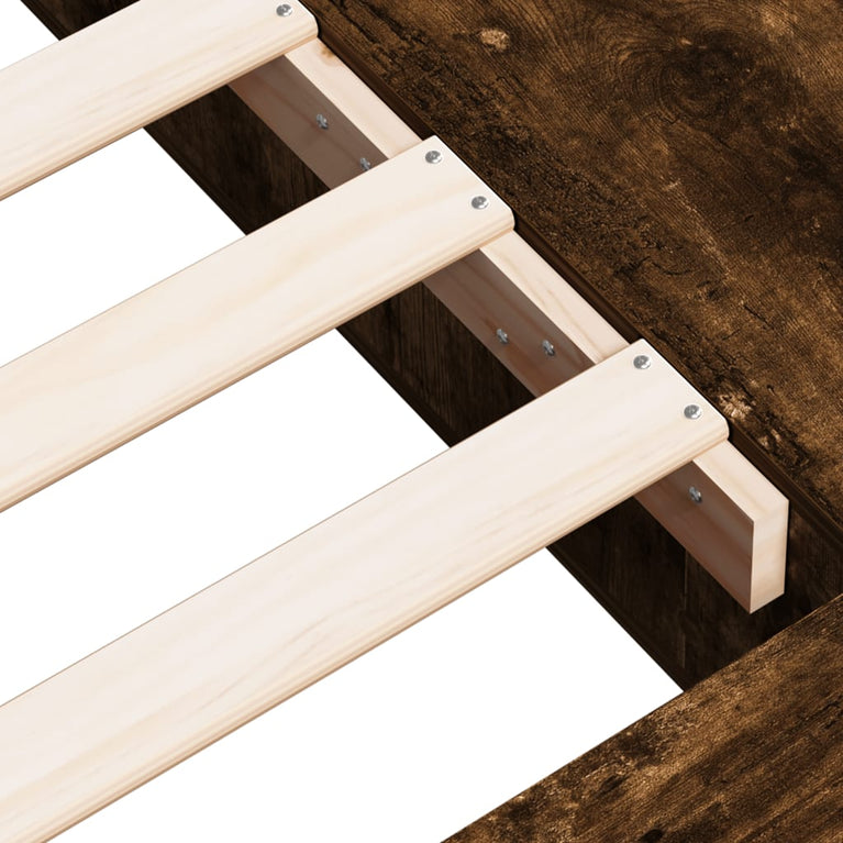 Bedframe bewerkt hout gerookt eikenkleurig 120x200 cm