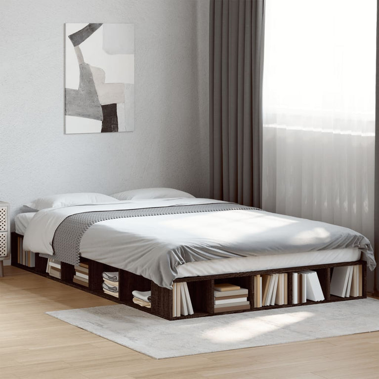 Bedframe bewerkt hout bruin eikenkleur 120x200 cm